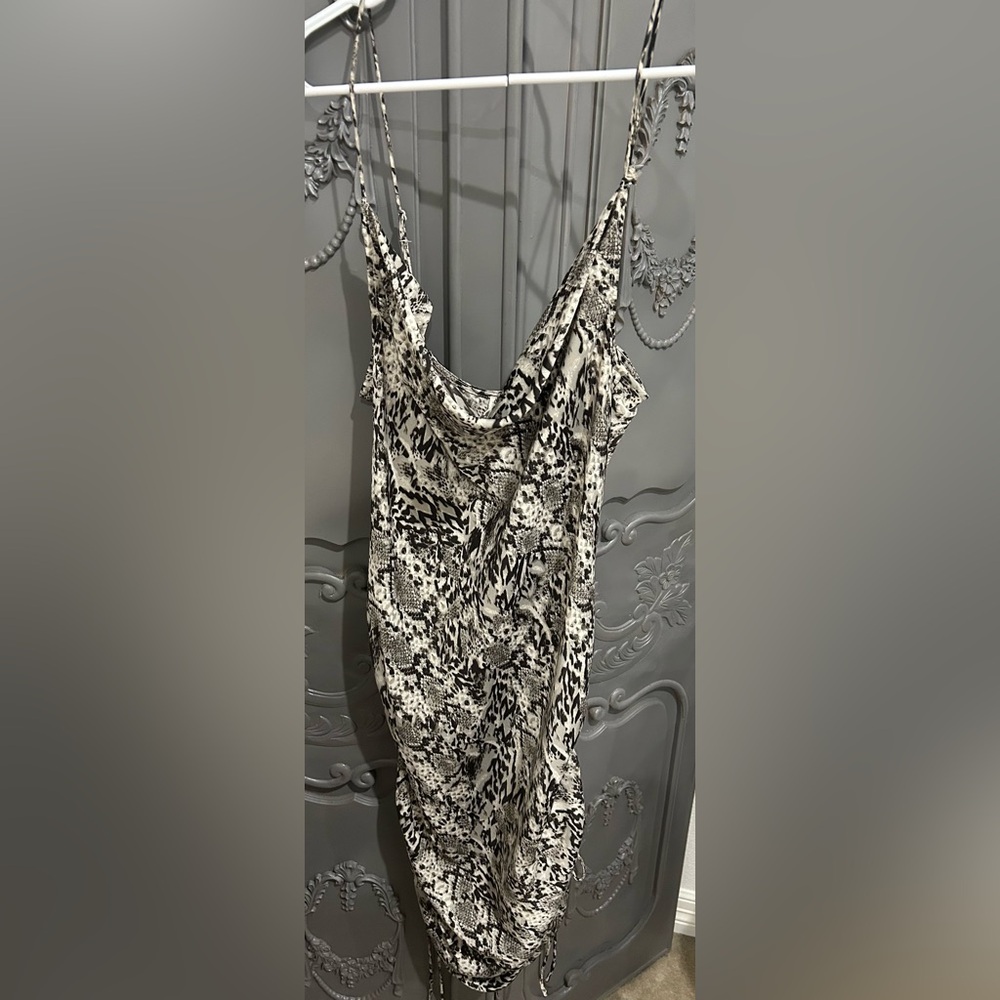 Free People Black and White Printed Mini Dress